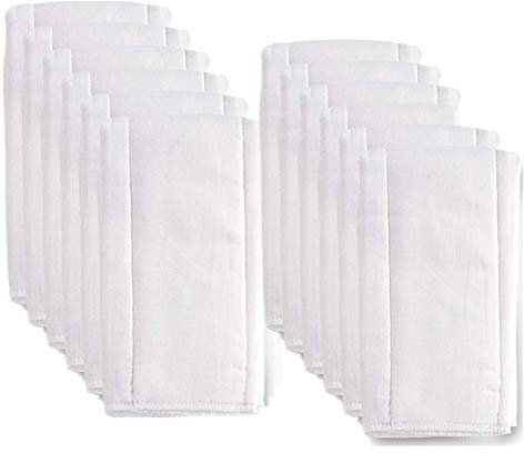 6-lagige vorgefaltete Stoffwindeln, Spucktuch, 100 % Baumwolle, Weiß, Fasoar dick, waschbar, saugfähig, für Babys und Kleinkinder, vielseitig verwendbar (10-35 lbs) 5/6/10/12 Count