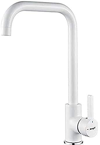 IBERGRIF M22105W, Hoch Küchenarmatur, Einhebel Spültischarmatur, Wasserhahn für Küche, Weiß