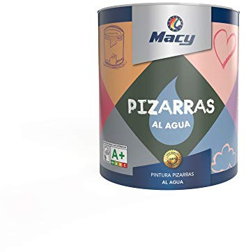 Macy Pintura Pizarras al Agua. Acabado lavable y resistente al roce. 750 Mililitros. Color Nube