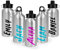 Print Maniacs Personalised Water Bottle School Sport Cap Drink White Silver 600ml or 400ml Aluminium Kid Boys Girls Biking Gift Superhero (Silver, 600ml)