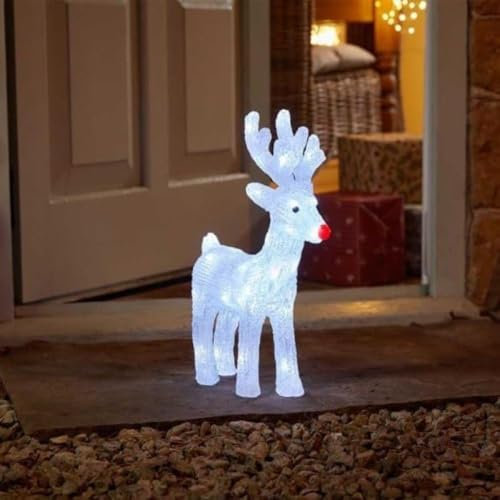 Marco Paul Large LED Christmas Reindeer Decoration Battery Operated Light Up Figure with Auto Timer Indoor Outdoor Festive Holiday Xmas Décor