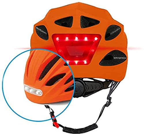 BEEPER - Casque avec LED Avant et arrière pour Vélo, VTT, Trottinette électrique ME134 (Large, Bleu)
