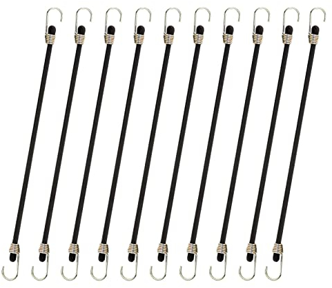 YTGER Gummi-Bungee-Seile mit Haken,Bungee Cord Outdoor Schwarz Heavy Duty Spanngurte | Strapazierfähiges Bungee-Cord-Bündel, Tragegurte, Outdoor- -Zubehör