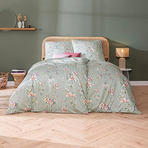 ESTELLA Mako Interlock Jersey Bettwäsche Lilian salbei 1 Bettbezug 155 x 220 cm + 1 Kissenbezug 80 x 80 cm