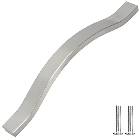 Decoranddecor Bow Pull Handles for Cabinets Cupboards Furnitures Alloy Material (Brushed Chrome, 160mm)