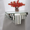 ST3000 Verspiegeltes schwebendes Wandregal, Silber, Kristalldiamant, Dekoration, Vitrine, 36.3 cm Lx14 cm Bx18 cm H