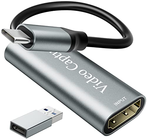 VIXLW Video Capture Card, 4K HDMI to USB C Capture Card, 1080P HD Video Audio Grabber, Game Video Capture for Streaming, Gaming, Teaching, Switch, PS4, PS5, Xbox, Compatible with PC/Windows/Mac OS