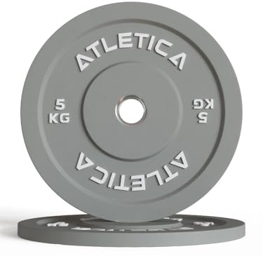 Atletica Color Bumper Plates Paar | Farbige Vollgummi-Ummantelung, Geräusch- und stoßdämpfend, Ø 50 mm Edelstahlring, Robust & langlebig