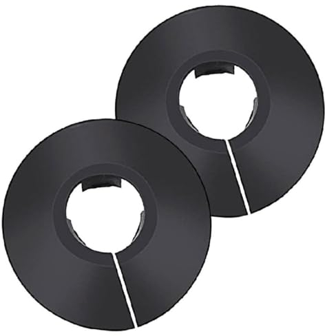 SEIWEI 2 Stück Heizkörper Rohrabdeckungen Heizkörperrosette Einzel Heizungsrohr Rosetten Abdeckung für 15 mm, Schwarz