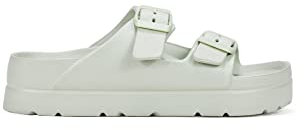 BOSANOVA Sandalias de Goma con Dos Hebillas y Suela de Plataforma. Sin Cierre. Calzado para Mujer Kaki 38