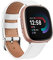 Wanme Lederarmbänder kompatibel mit Fitbit Versa 4/3, Sense 2/1, Ersatzarmband für Damen und Herren, Weiß