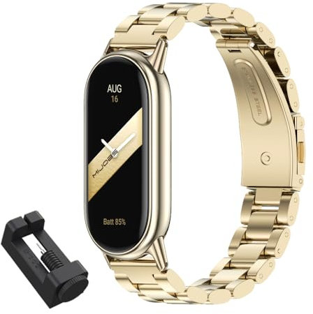 MIJOBS Armband Kompatibel mit Xiaomi Mi Band 10/9/8 Armband - Edelstahl Metall Armband Ersatz für Xiaomi Mi Band 9 Smart MiBand Zubehör