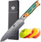 WILDMOK Cuchillo de cocina – Cuchillo multiusos para pelar cubitos, 5.0 in Damasco 67 capas de acero Damasco VG10, mango de resina profesional ultra afilado fuerte