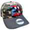 Clemente 21 Gestickte Curved Snapback Cap mit Puerto Rico Flagge (CAMO), Camo, Einheitsgröße