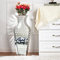 SHYFOY Grand Vase à Poser au Sol Décoratif Miroir Avec Incrustation de Cristal, MDF, Haut Salon, 70 x 29 x 15 cm, Argent