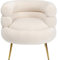 Kare Design Cocktailsessel Livelli, Weiß, 150kg max. Belastbarkeit, Sessel mit Armlehne, Polstersessel, Glamour, Moderner Sessel für Wohnzimmer, Stahl Beine in Gold, 77,5x74x73,6 cm (H/B/T)