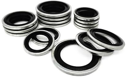 EdvenA Metrisch M6/8/10/12/14/16/18/20/22/24/27/33 Dichtscheibe Dichtring Dimensionsserie Selbstzentrierendes Metall und NBR (Nitril) (Color : A, Size : M6 50pcs)