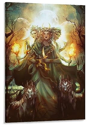 Alte griechische Göttin Kunstposter Hekate Wandkunst Poster Drucke Wohnkultur Bild Leinwand Gemälde Poster 40 x 60 cm