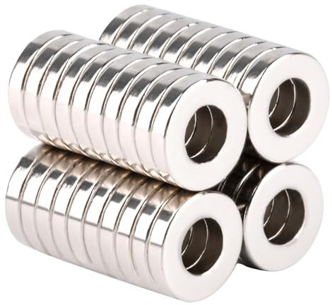MIN CI Ringmagnete Neodym Magnet Extra Stark, 5x2mm Magnet Mit Loch 10mm Rund Ring Klein Magnet Flach Magnetring Magnete Stark 40Stück