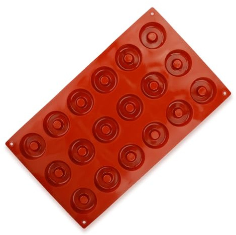 Tabanzhe 18-Grid Mini Doughnut Mold for DIY Baking - Round Biscuit and Cake Non-Toxic Silicone Mold to Enhance Your Culinary Creations,(2308-147A)