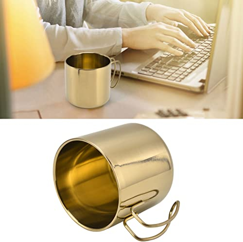 Gigicial Camping-Töpfe, Camping-Tassen Und Becher, Nesting Cup, Edelstahl-Topf, Camping-Titan-Topf Für Wandern, Reisen, Rucksackreisen, Camping, Offenes Feuer(golden)