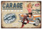 GLOBLELAND Plaque en Étain Vintage en Métal Pin Up Woman pour Décoration Murale de Garage Service de Réparation Peinture en Étain 8x12 pouce pour la Maison le Bar le Café le Club la Décoration