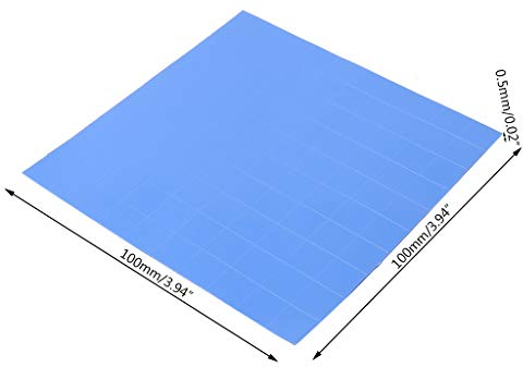 100mmx100mmx0.5mm 1Sheet/100PCS Thermal Pad GPU CPU Heatsink Cooling Conductive Laptop CPU Cooling Blower Dissipador Fan Heatsink Radiator Holder Support Base Mounting Bracket Case Rack Sucker