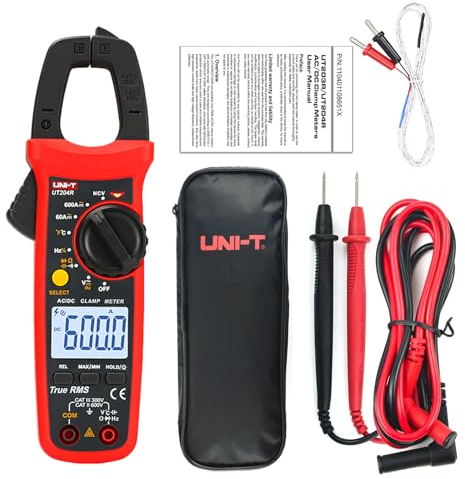 UNI-T UT204R medidor de pinza Digital temperatura AC DC probador de resistencia de voltaje multímetro
