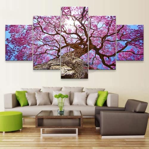 Leinwand Bilder Leinwandbilder Kirschbaum 175 X 80 Cm Hd Poster 5 Teilig Wohnzimmer Wandbilder Gemälde Wohndekorationen Wanddekoration Geschenk Schlafzimmerbürohotelwandkunstfoto -3O2T/A4N1-