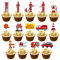 42 Stück Fire Truck Cupcake Toppers, Feuerwehr Geburtstagsfeier Deko, Feuerwehr Motor Rettung Thema, Feuerwehr Kuchendeckel für Kindergeburtstag Party