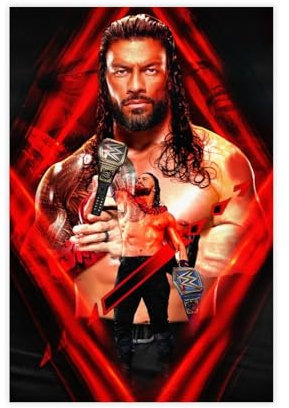 FISH DRAGATE Leinwandposter Roman Reigns 3, Schlafzimmer-Dekor, Sportlandschaft, Büro, Raumdekoration, Geschenk, ungerahmt, 30 x 45 cm