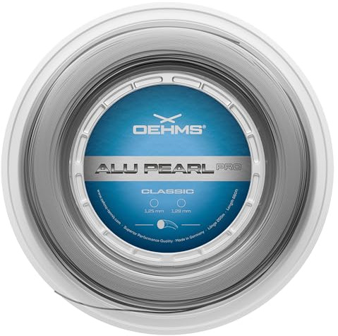 OEHMS Alu Pearl Pro Tennissaite aus Co-Polyester, rund, Kontrolle und Power, Ø 1,25 mm (16 lg)
