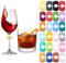 YILANJIN 24PCS Reusable Silicone Wine Glass Markers, Colorful Drink Charms, BPA-Free Wine Accessories for Parties, Weddings, Champagne Glasses, Easy Identification Tags for Home Entertaining