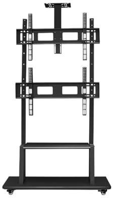 DRJBBODVQ Obere und untere Dual-Screen-Spleiß-TV-Mobilhalterung, Multi-Screen-Bodenaufhängung for den Außenbereich, 42-75-Zoll-Regal(50-75 inch)