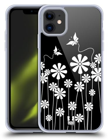 Head Case Designs Schmetterling Schwarz-Weiss Blumen Softgelhülle Kompatibel Mit Apple iPhone 11 Und Kompatibel Mit MagSafe Zubehör