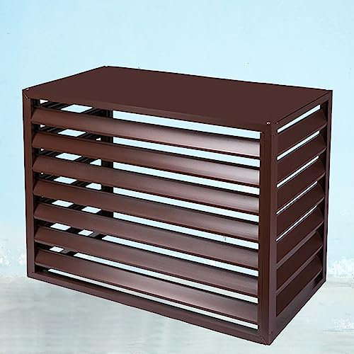 Funda protectora para aire acondicionado exterior – Cortavientos – Resistente al sol – Autoportante – Marrón – 110 x 80 x 60 cm
