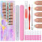 Falsche Nägel Set - 150 Stück Nägel Zum Aufkleben French - 5 Farben Farbig Künstliche Fingernägel Kurz - Full Cover Quadratische Französisch Press on Nails für Mädchen Frauen (Short Square)