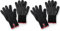 Weber Guantes Premium para Barbacoa, Talla S/M, 1 par, de Mezcla de Tejido Kevlar, Negros con Puntas de Silicona, protección contra temperaturas Muy Altas - Negro (6670) (Paquete de 2)