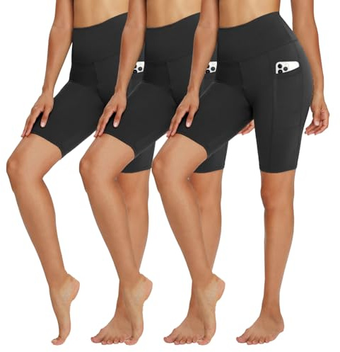 TNNZEET 3er Pack Radlerhose Damen High Waist Sommer Shorts Kurze Sporthose | Elastisch Leggings, Hotpants Unter Kleider für Sport Yoga, Kurze Hosen Damen, Unterziehhose Kleid, Gym Leggins, Sportshorts