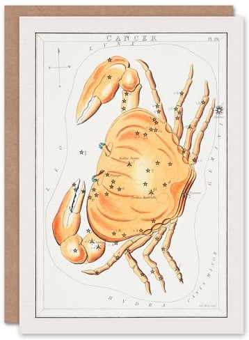 Artery8 Sidney Hall Art Card Vintage Cancer Constellation Illustration