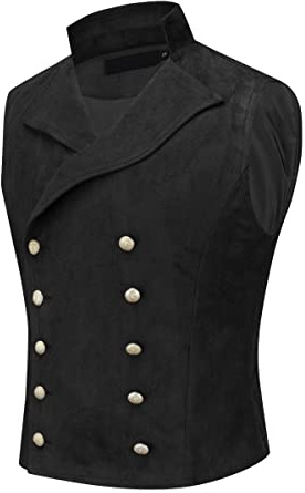 YFFUSHI Gilet de Costume Homme Croisé en Velours pour Mariage Soirée