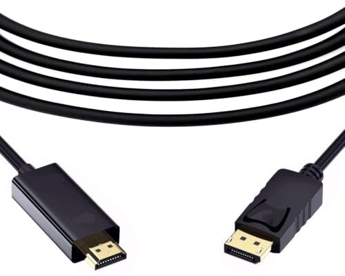 JZK 1.8m DisplayPort-auf-4K-HDMI-2.0-Kabel für Laptop/PC an Monitor/TV, Reinkupferkern, Display Port-auf-HDMI-Adapter DP-auf-HDMI-Kabel für Lenovo, für HP, für Dell, für Asus, für NVIDIA