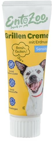 EntoZoo Hundesnack mit Insekten & Erdnuss - Hypoallergene Hund Leckerli | Insekten Leberwurst Hunde Tube | Trainingssnack ohne Zucker & Zusatzstoffe | Made in Germany - 6x75g