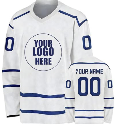Maillot de hockey personnalisé pour hommes/garçons, logo personnalisé, numéro de nom, maillots de hockey sur glace, chemises à manches longues pour fans d'équipe, adultes, enfants et jeunes, C, Taille