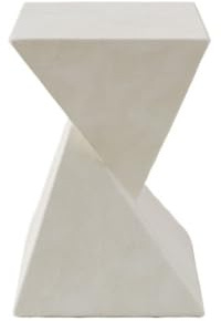 LiQENT-149 Petite Table d'appoint Petite Table d'appoint en Ciment au Design Minimaliste for l'intérieur et l'extérieur, Balcon, Jardin, café, Salon(Blanc)