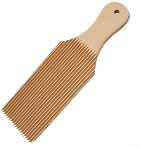 Tagliere per gnocchi in legno per fare la pasta, per gnocchi tradizionali italiani e paletta per impastare con design scanalato, utensile da cucina per pasta e burro fatti a mano