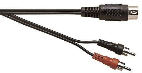 5 Pin din Male Plug to 2 x RCA Phono Plugs Screened Cable 1.2m