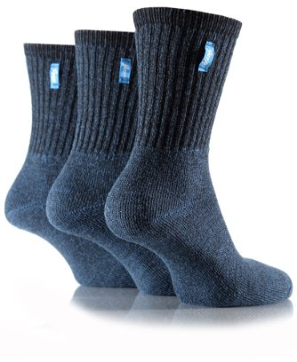 Ladies 3 Pair Jeep Vintage Socks In 3 Colours - 4-7 Ladies - Blue