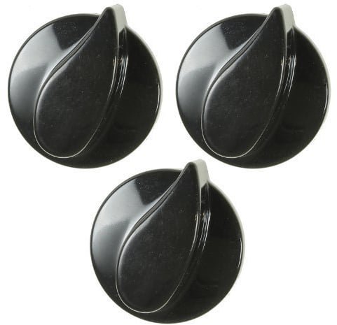 Belling Oven Cooker Hob Gas Flame Control Knobs (Black, Pack of 3)