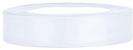 25m Satinband Satin Geschenkband weiss 12mm breit